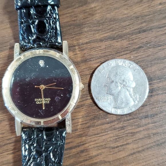 Brand New Quartz Diamond Watch with Reptile Embossed Band - Picture 6 of 7